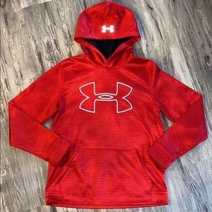 Boys Under Armour Red Logo Hoodie